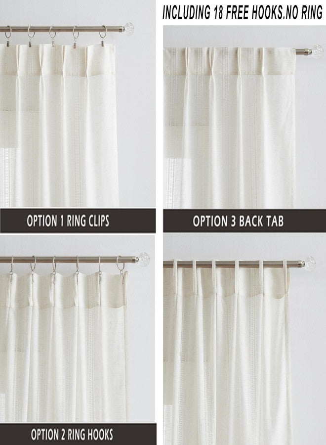 Kayne Studio Natural Boho Semi Sheer Pinch Pleated Curtains,Light Filtering Farmhouse Window Curtains for Living Room,84 inches Pinch Pleat Drapes with 18 Hooks 36"Wx84"L,Linen Blended,2 Panels,Beige - Image 3